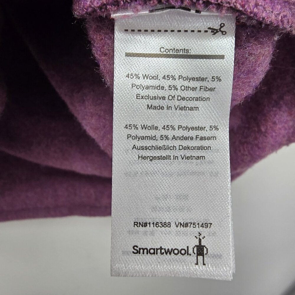 Smartwool Hudson Trail Fleece Poncho Pullover Size Small Wool Blend Purple - Picture 6 of 11
